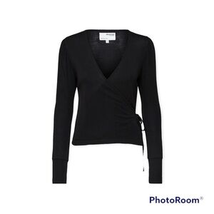 Selected Femme | Hope Long Sleeve Black Wrap Top
